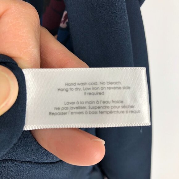 Monk & Lou Navy Blue  Floral Gathered Twist Short Sleeve Dess Size Small - Picture 5 of 16